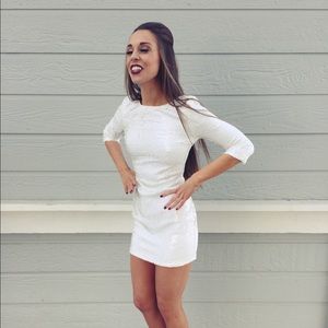 Mini White Sequin Dress
